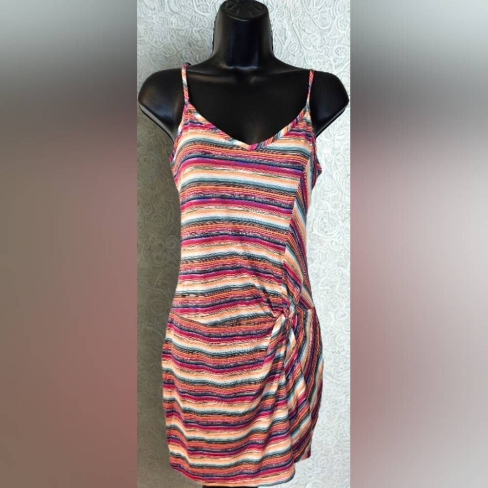 Colorful Striped Sleeveless Dress - Size Small